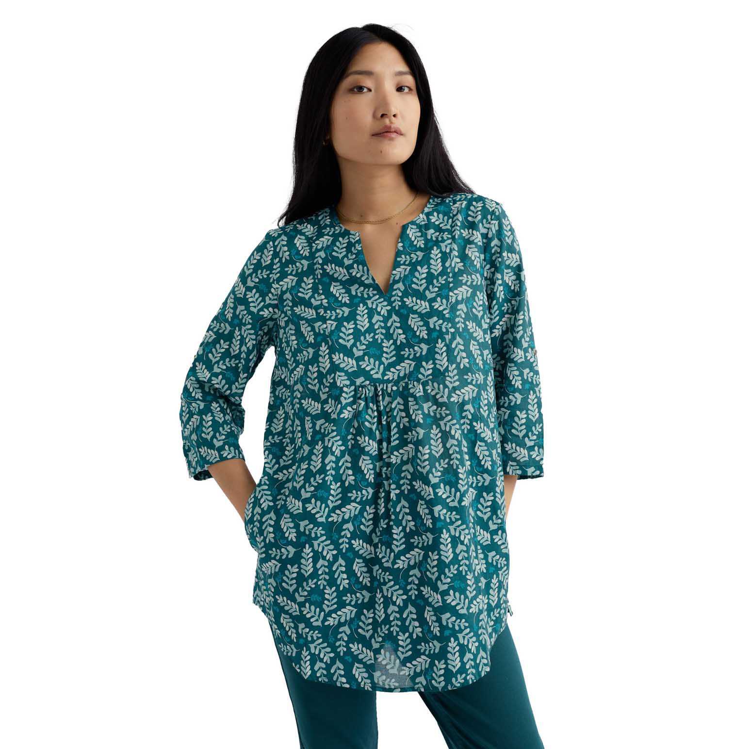 Seasalt Cornwall Op Art Tunic - Indigo Leaf Dark Wreckage